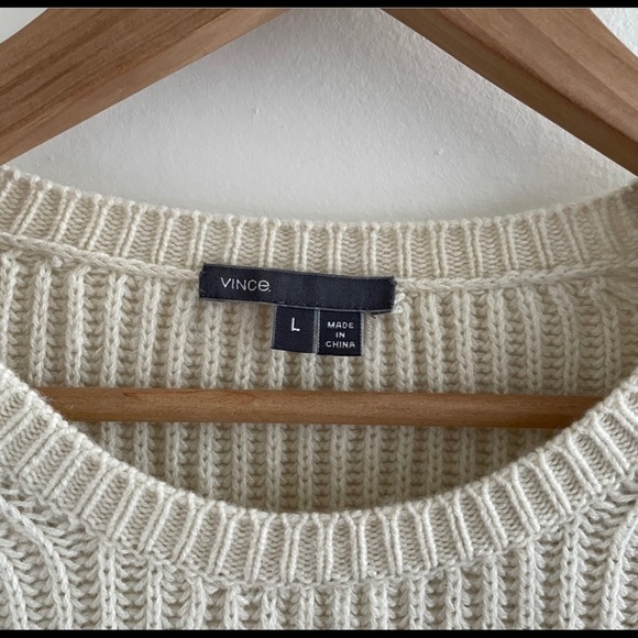 Vince cream navy cashmere blend sweater - Picture 5 of 5